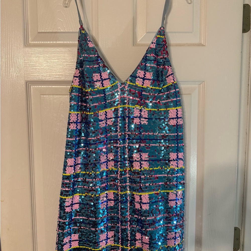 Colorful Sequin Slip Dress